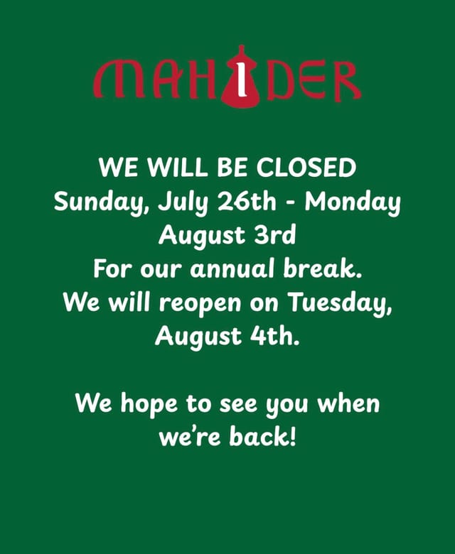 Special Hours This Week